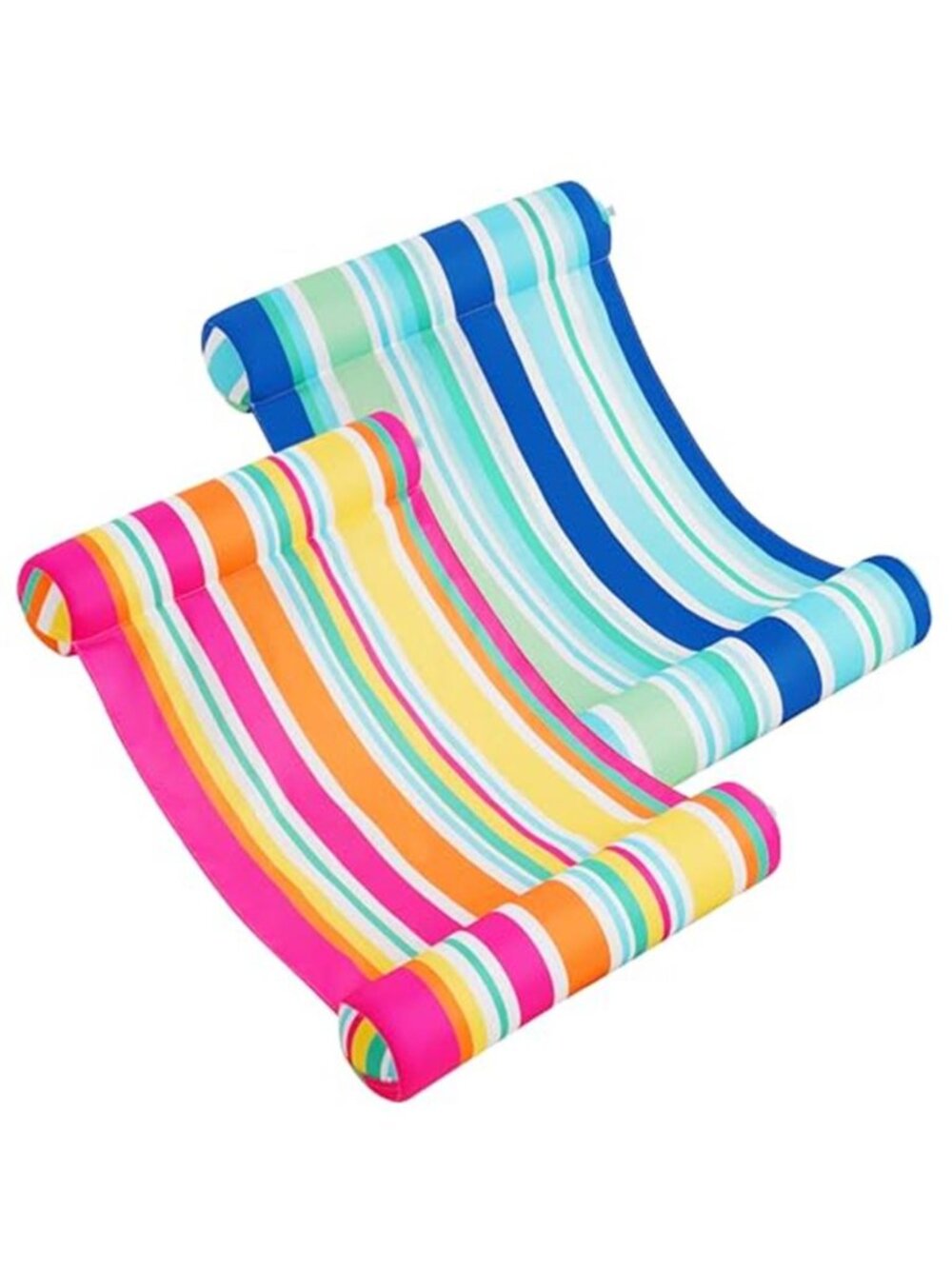 2 Pack Inflatable Pool Float Hammock Water Lounge Raft Pink Blue Pool Accessory